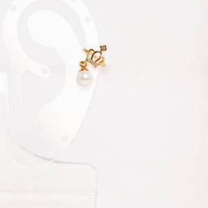 Ear cuff corona y perla