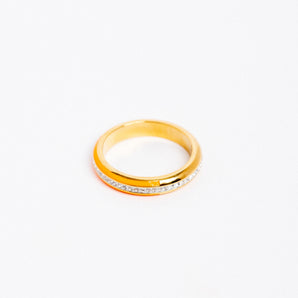 Anillo esmaltado zirconia naranja