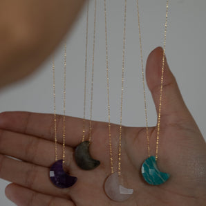Collar Dije Luna Petra Aqua