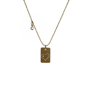 Collar con dije corazón zirconia